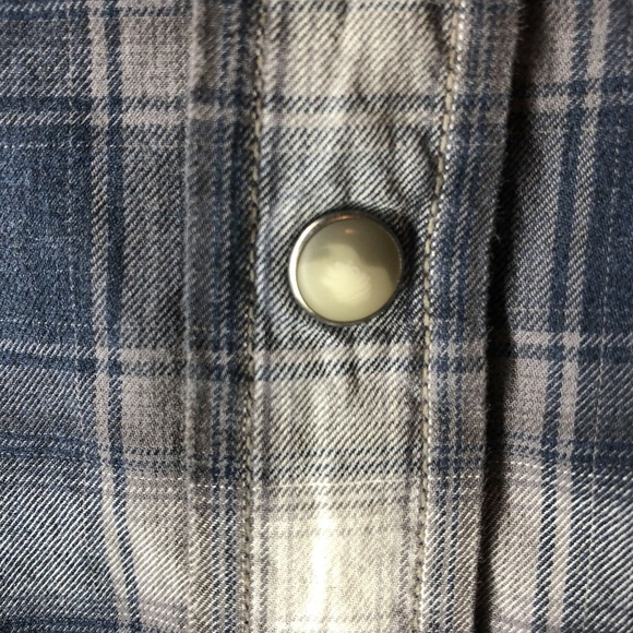 Lucky Brand Men’s Size XL Blue Plaid Snap Front - Picture 4 of 7